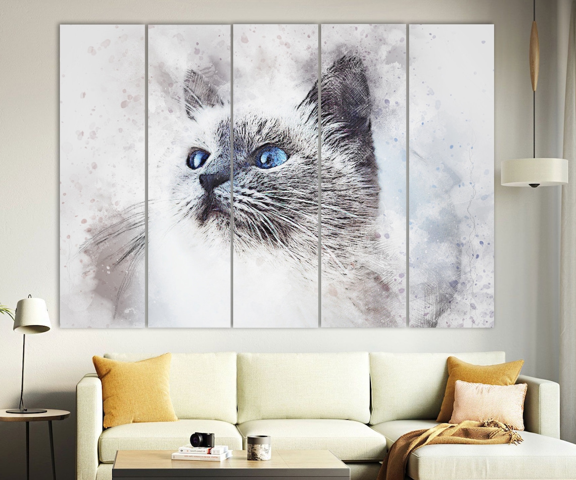 Cat Canvas Print Nature Wall Art Cat Wall Art Animal Etsy