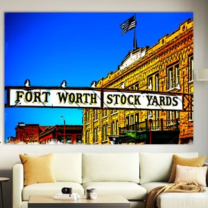 Fort Worth Stockyards Canvas Print: Texas Wall Art