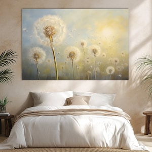 Dandelion Canvas Wall Art: Living Room Decor