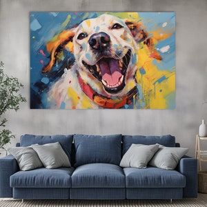 Labrador Canvas Art: Colorful Dog Painting, Animal Print