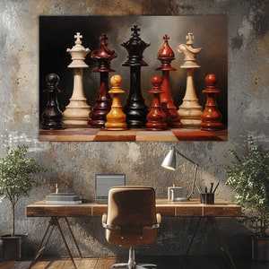 Chess Wall Art,Chess Print,Chess Poster,Chess Painting,Chess Board Print,Chess Board Poster