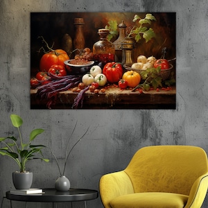 Still Life Canvas Print: Rustic Kitchen Wall Art