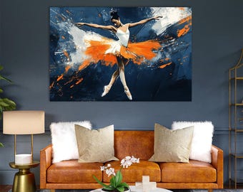 Ballerina Painting, Contemporary Ballet Portrait, Dance Studio Decor