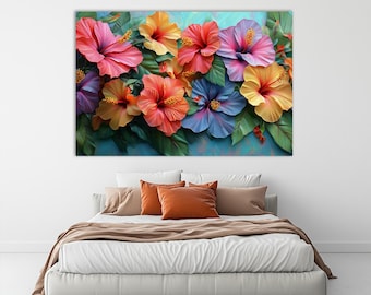 Hibiscus Flower Canvas Print: Hawaiian Floral Wall Art
