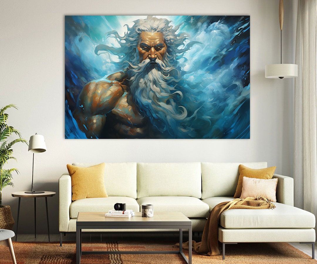 Greek Mythology God of the Sea Canvas,poseidon Print,poseidon Canvas