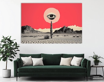 Third Eye Desert Canvas Art: Psychedelic Landscape Print