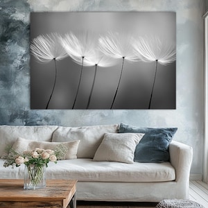 Dandelion Canvas Print: Minimalist Modern Home Decor