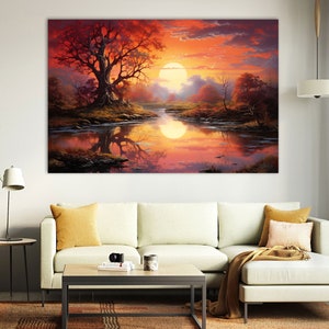 Sunset Reflection Canvas Print: Nature Wall Art