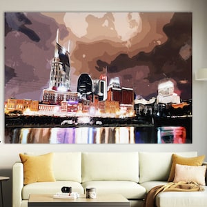 Abstract Nashville Skyline Canvas Print: Tennessee Wall Art