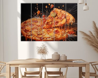Pizza Canvas Art Print: Kitchen Restaurant Wall Decor