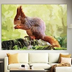 Squirrel Canvas Print: Whimsical Animal Wall Art