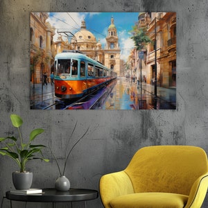 Valencia Canvas Print, Valencia Wall Art, Colorful Valencia Painting, Spain Wall Art