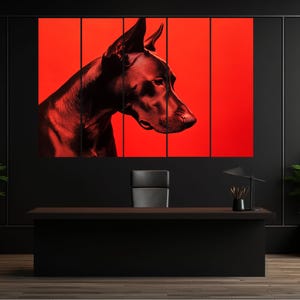 Elegant Doberman Portrait: Modern Canvas Art Print