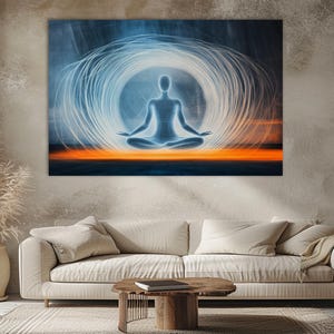 Meditation Artwork,Meditation Room Wall Decor,Aura Energy Canvas Print.
