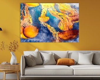 Jellyfish Canvas Print: Abstract Ocean Wall Art