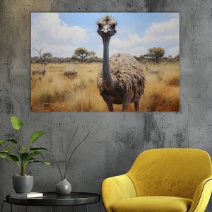 Ostrich  Canvas Print, Ostrich Wall Art, Ostrich Print, Ostrich Painting,Ostrich Wall Decor,Ostrich Print, Idea Gift