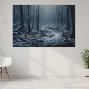 Lienzo del bosque, arte de la pared del bosque, impresión del bosque, pintura del bosque, cartel del bosque