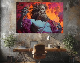 Dionysus Canvas Art, Greek Mythology Wine God Painting