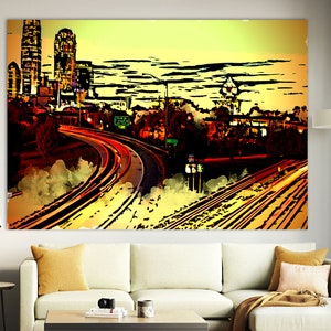 Charlotte Skyline Canvas Print: Colorful Cityscape Wall Art