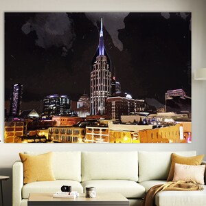 Nashville Skyline Canvas Print: Colorful Tennessee Wall Art