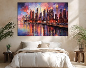 Colorful New York City Canvas Print: NYC Skyline Wall Art