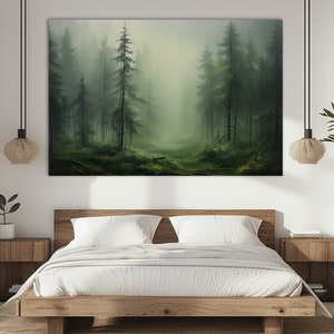 Impresión de lienzo del bosque, arte de la pared del bosque, impresión del bosque, pintura del bosque, cartel del bosque