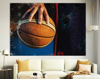 Basketball Canvas Print: Modern Sports Wall Art
