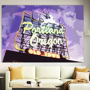 Portland Wall Art, Abstract Portland Canvas Print, Portland Painting, Oregon Wall Art