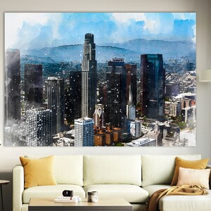 Los Angeles Wall Art, Abstract Los Angeles Canvas Print, Los Angeles Painting, California Wall Art