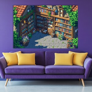 ピクセルアートプリント、レトロゲームアート、ビンテージゲームプリント、大型キャンバスプリント