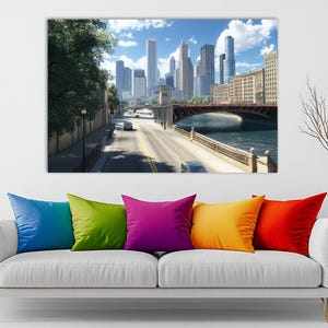 Chicago Canvas Print, Chicago Wall Art,Chicago Painting, Texas Wall Art