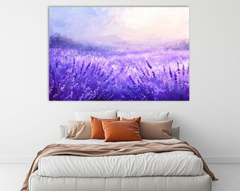 Lavender Field Canvas Art: Provence Landscape Print