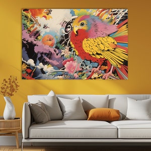 Colorful birds Canvas Print,Colorful birds Wall Art,Colorful birds Painting,Living Room Decor