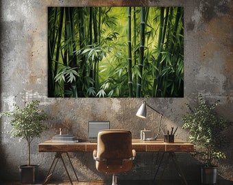 Bamboo Forest Canvas Print: Botanical Wall Art