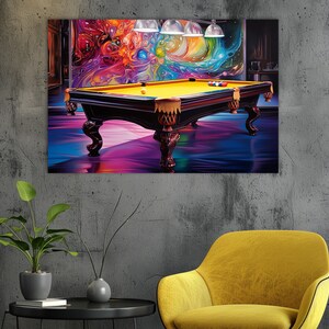 Billiards Canvas Print: Modern Pool Room Wall Art