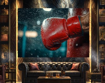 Boxing Gloves Canvas Print: Motivational Gym Wall Art
