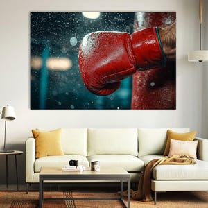 Boxing Gloves Canvas Print,Motivation Wall Art,Boxing Lover Gift,Gym Wall Decor