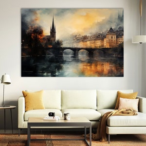 Bern Switzerland Canvas Print: Colorful Cityscape Wall Art
