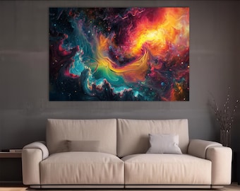 Surreal Galaxy Canvas Print: Colorful Space Wall Art