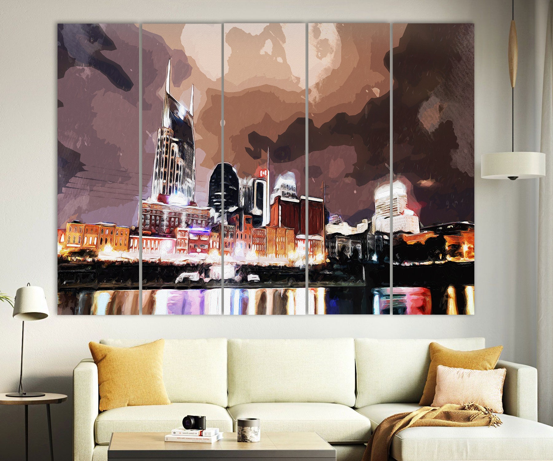 Nashville Canvas Wall Art Nashville Print Nashville Poster Etsy