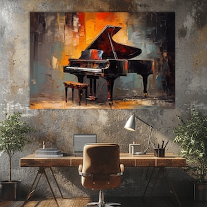 Abstract Piano Canvas Print: Modern Music Room Wall Art