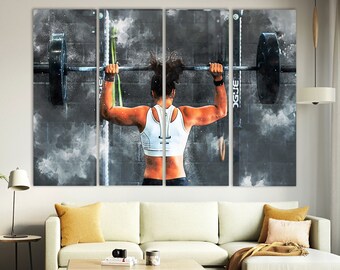 Fitness Canvas Print: Gym Wall Decor, Weightlifting Art
