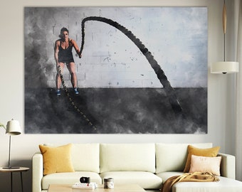 Fitness Canvas Print: Gym Wall Decor, Workout Motivation