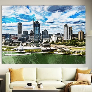 Milwaukee Skyline Canvas Print: Abstract Wisconsin Wall Art