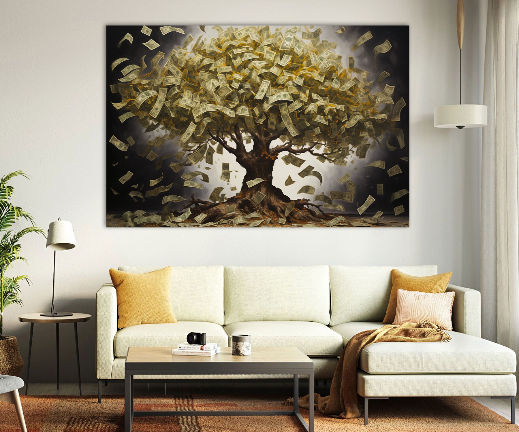 Money Tree Wall Art,money Tree Painting,money Tree Print,office Wall