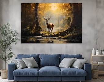 Deer Canvas Print: Forest Animal Wall Art
