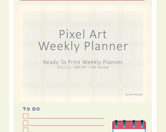 2D Pixel Art Weekly Planner