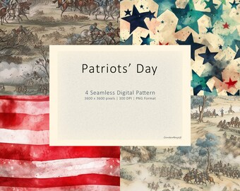 4 Seamless Patriots Day Patterns