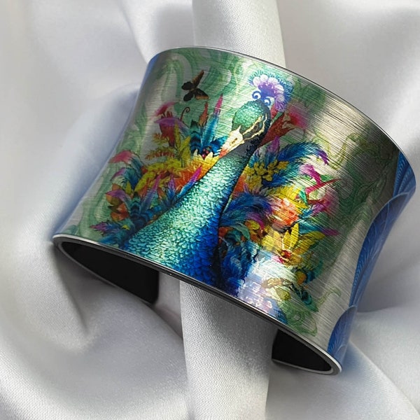 Handgemaakte Manchet Armband Design "GREATNESS", Cadeau voor haar, Art Women Sieraden, Designer Bangle