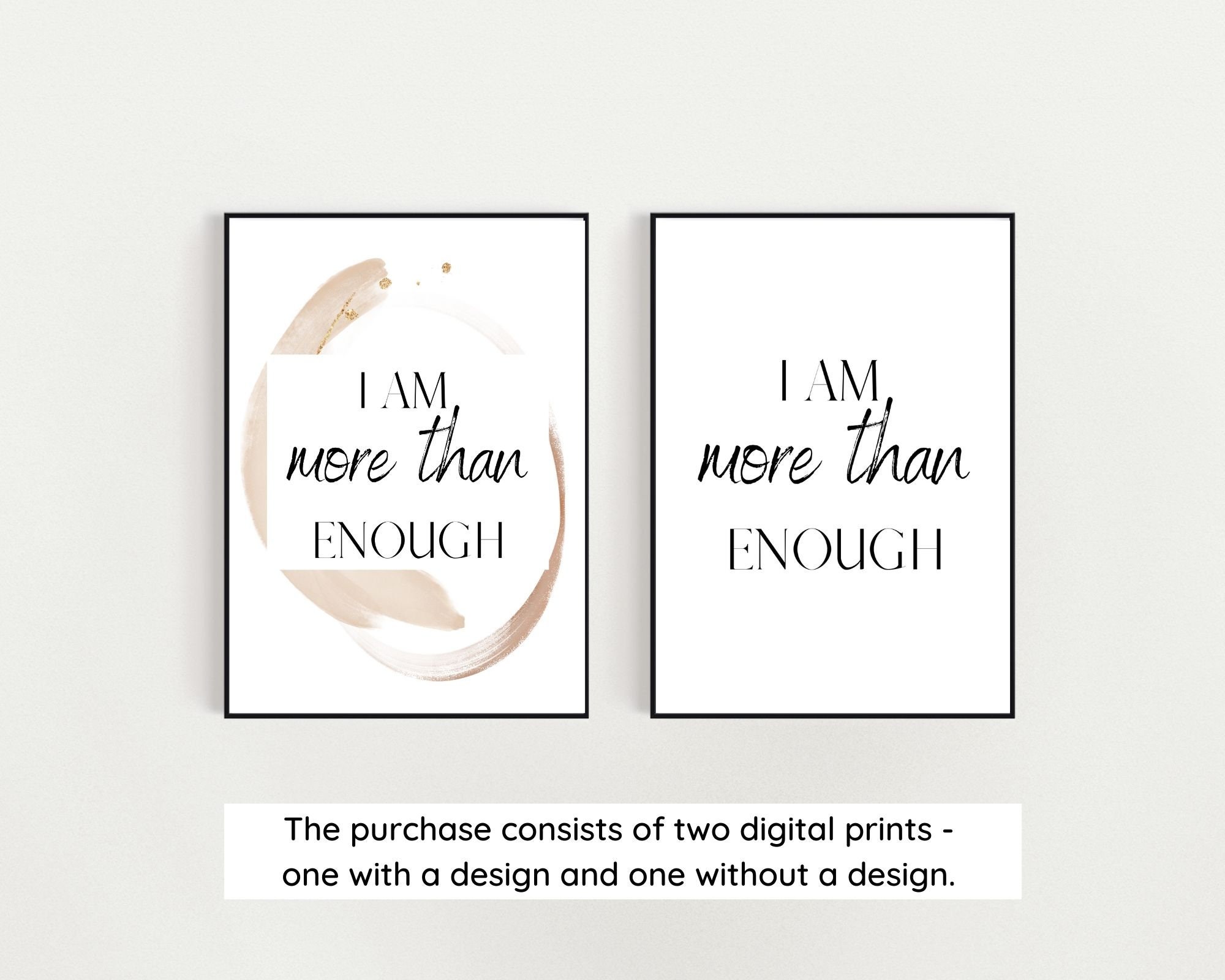 I Am More Than Enough Affirmation Quote | Motivational Quote Digital ...